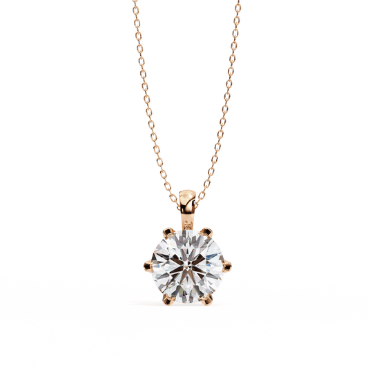 2.2 Carat Six Prong Round Solitaire Pendant