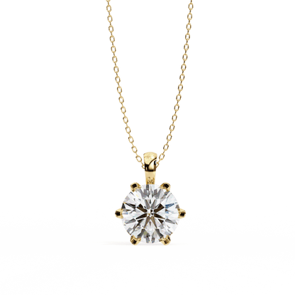 2.2 Carat Six Prong Round Solitaire Pendant