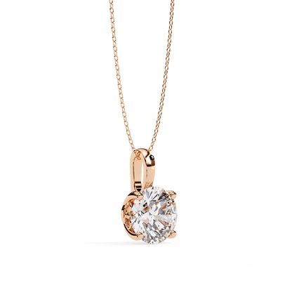 3.01 Carat Single Solitaire Round Pendant