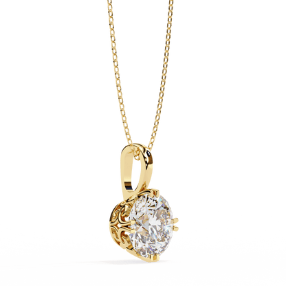 1.84 Carat Single Solitaire Round Pendant