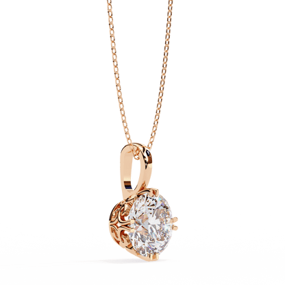 1.84 Carat Single Solitaire Round Pendant