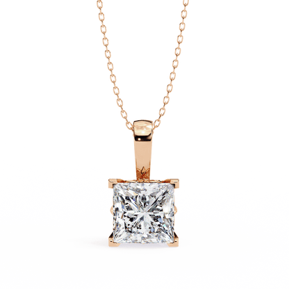 2.62 Carat Princess Large Solitaire Pendant