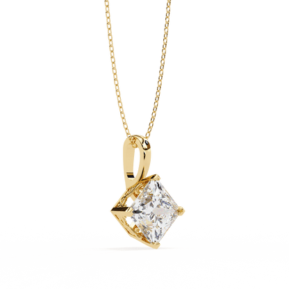 2.87 Carat Princess Solitaire Pendant