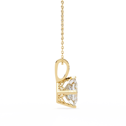 2.87 Carat Princess Solitaire Pendant