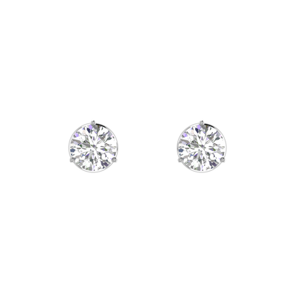 0.15 carat each 3 prong setting Round Diamond Earrings
