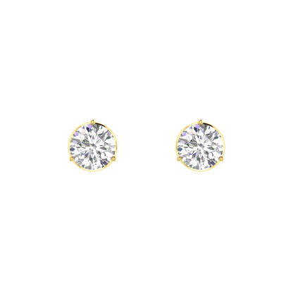 0.25 carat each 3 prong setting Round Diamond Earrings