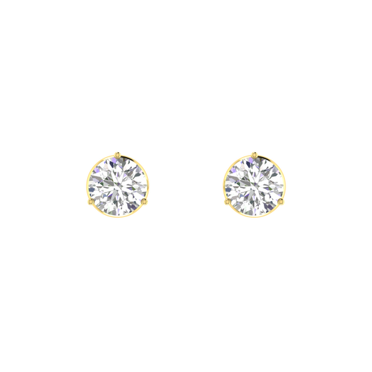 0.25 carat each 3 prong setting Round Diamond Earrings