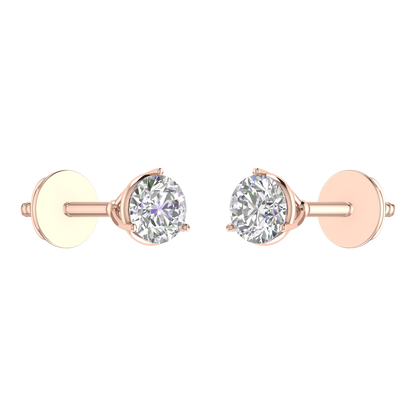 0.50 Carat 3 Prong setting Round Diamond Pendant set