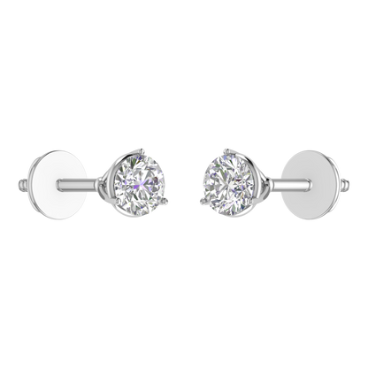 0.50 Carat each 3 Prong setting Round Diamond Earrings