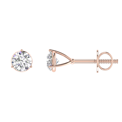 0.50 Carat each 3 Prong setting Round Diamond Earrings