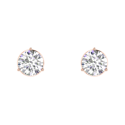 0.50 Carat each 3 Prong setting Round Diamond Earrings