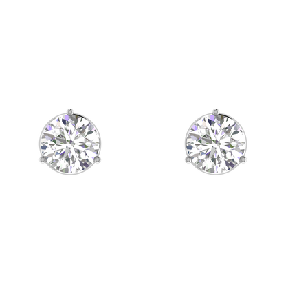 0.50 Carat each 3 Prong setting Round Diamond Earrings