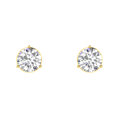 0.50 Carat each 3 Prong setting Round Diamond Earrings