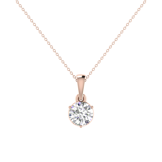 0.50 Carat 3 Prong setting Round Diamond Pendant set