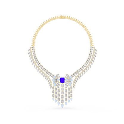 Majestic Royal Sapphire & Diamond Bridal Necklace - Price On Request