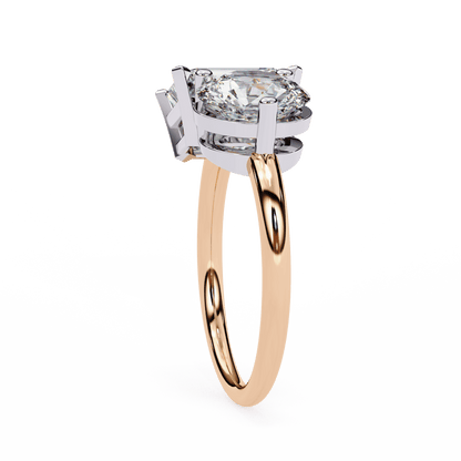 Round and Radiant Pair Solitaire Ring