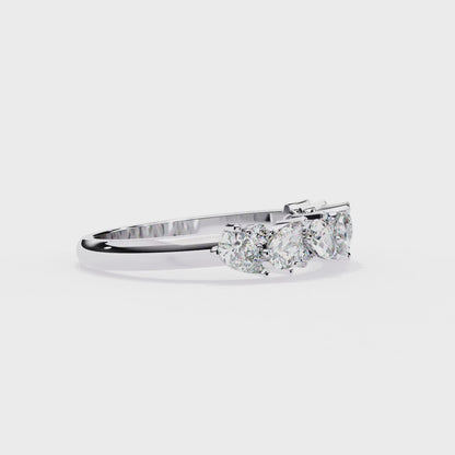 Asymmetric Diamonds  Band Ring