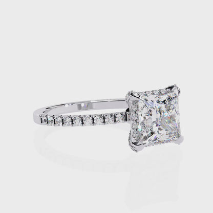 Princess Square Shape 2.03 Carat Solitaire Ring