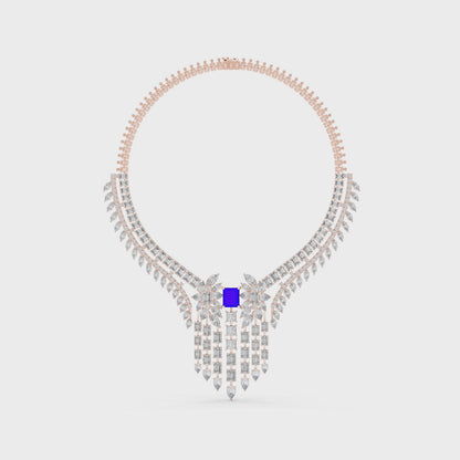 Majestic Royal Sapphire & Diamond Bridal Necklace - Price On Request