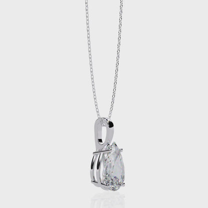 0.65 Pear Medium Solitaire Pendant