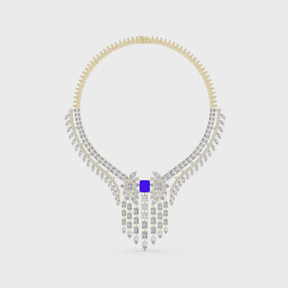 Majestic Royal Sapphire & Diamond Bridal Necklace - Price On Request