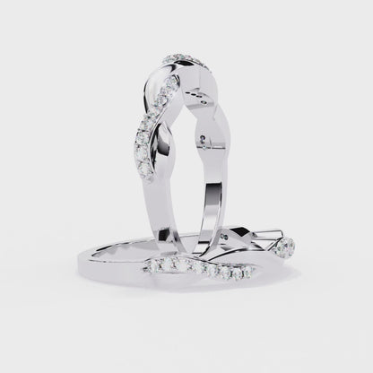 Braided Diamond Band Ring