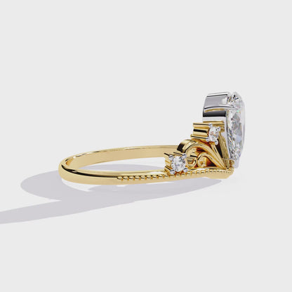 Queen's Crown0.97 Carat Pear Solitaire Ring