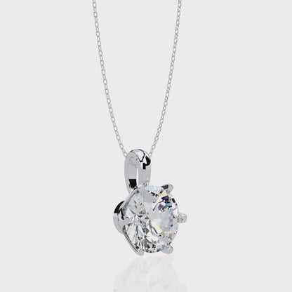2.2 Carat Six Prong Round Solitaire Pendant