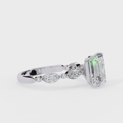 Eleganant Emerald Cut 2.08 Carat Solitaire Ring