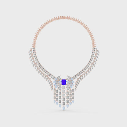 Majestic Royal Sapphire & Diamond Bridal Necklace - Price On Request