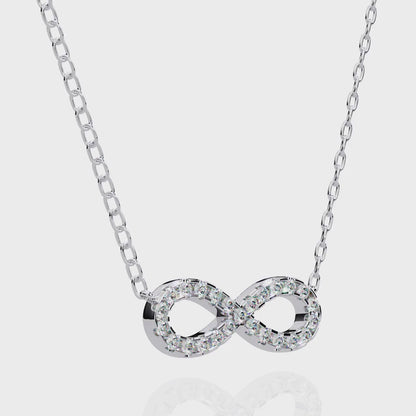 Infinity Shape Round Diamond Pendant