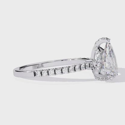 Sleek Tear Drop Solitaire Ring