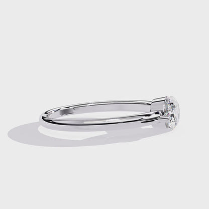 Oval Eye 0.86 Carat Solitaire Ring