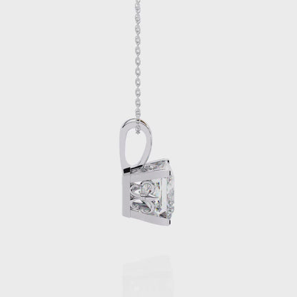 2.62 Carat Princess Large Solitaire Pendant