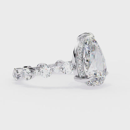 Stardrop Pear Shaped 3.06 Carat Solitaire Ring