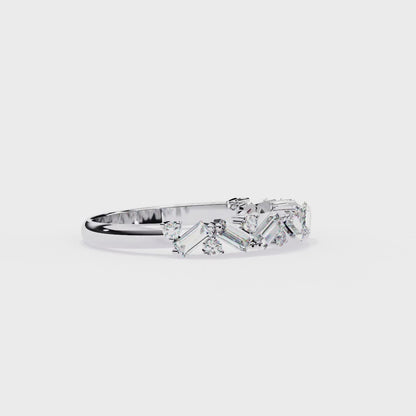 Geometric Diamond Band Ring