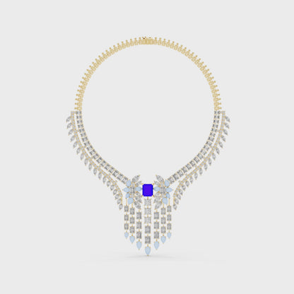 Majestic Royal Sapphire & Diamond Bridal Necklace - Price On Request