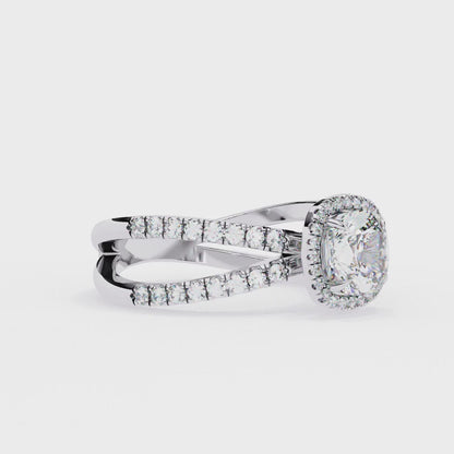 Honey Bee Cushion Cut Solitaire Ring